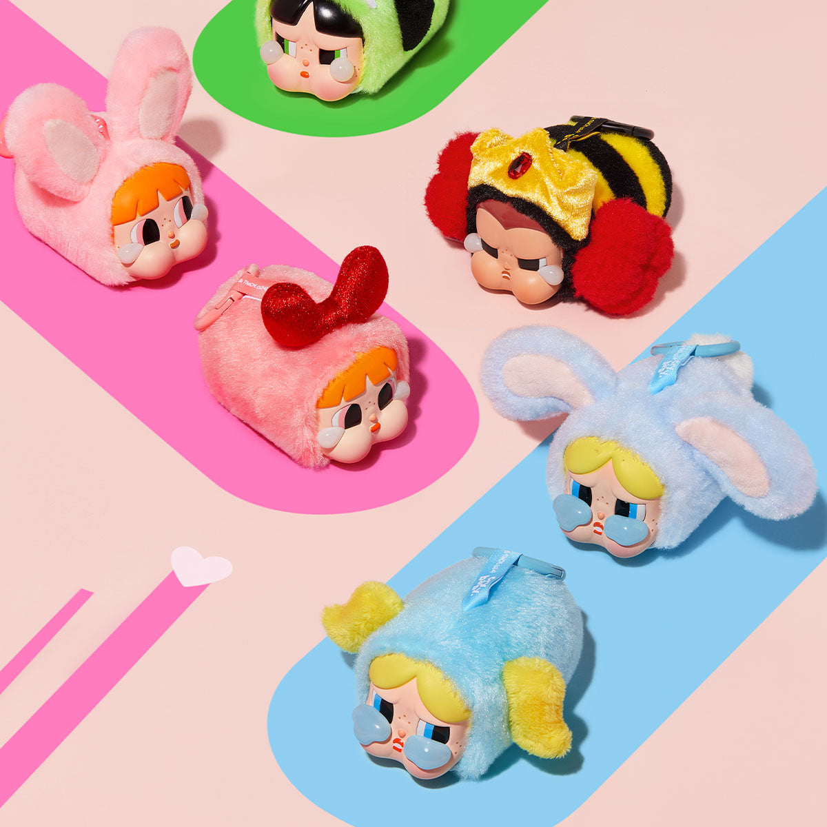 Crybaby x Powerpuff Girls - Llaveros con cara de vinil