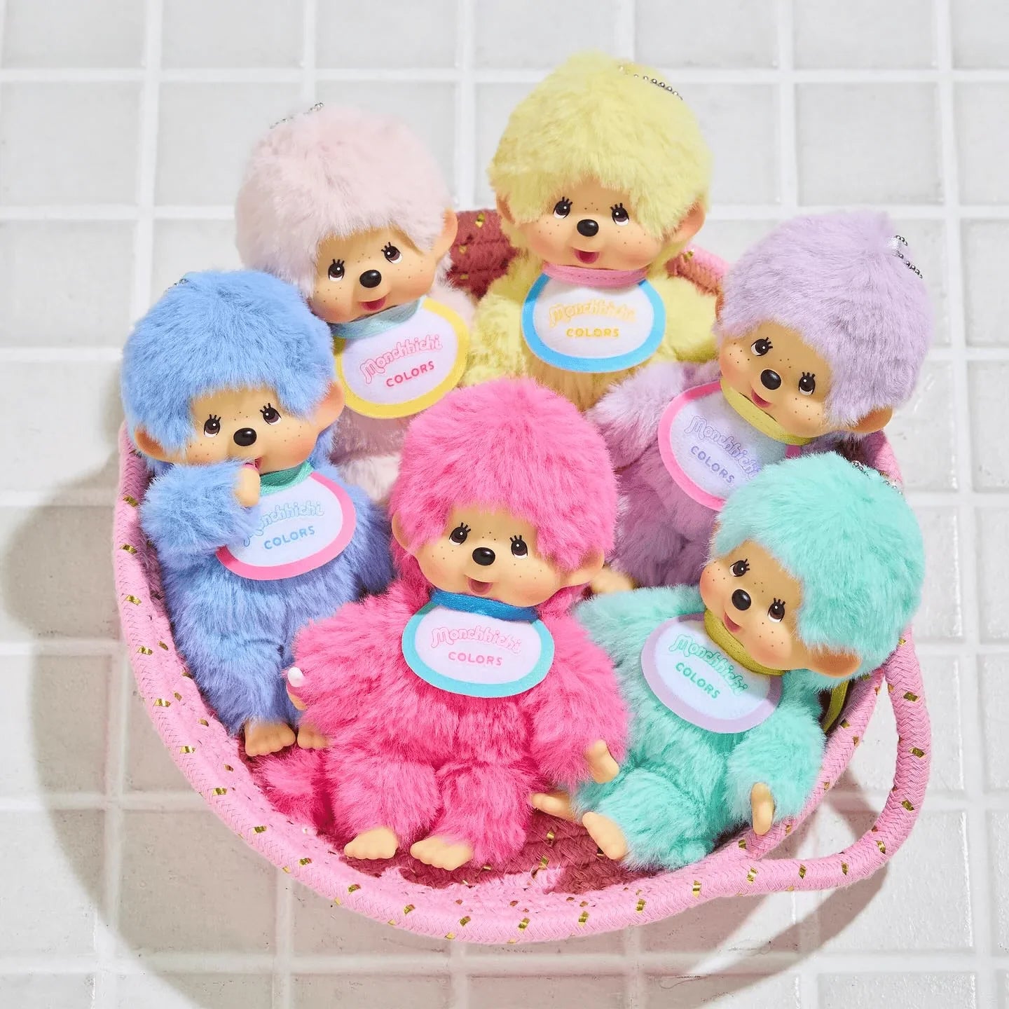 Monchhichi Colors : Blanco (Llavero de Peluche)