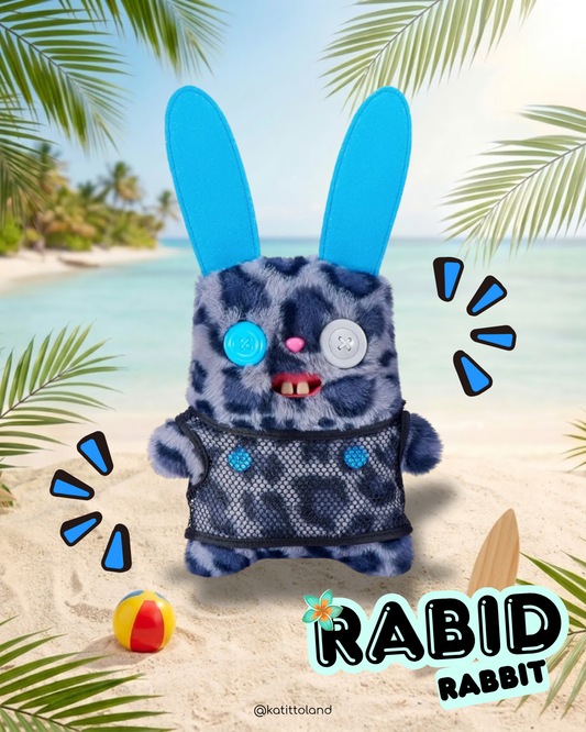 PREVENTA - Fuggler Nipples : Conejo Negro Azul (Peluche)