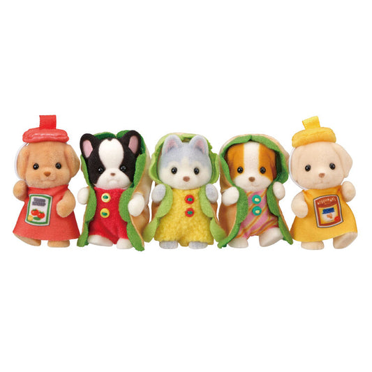 Sylvanian Families Bebés : Perros Hot Dogs (Set Completo)