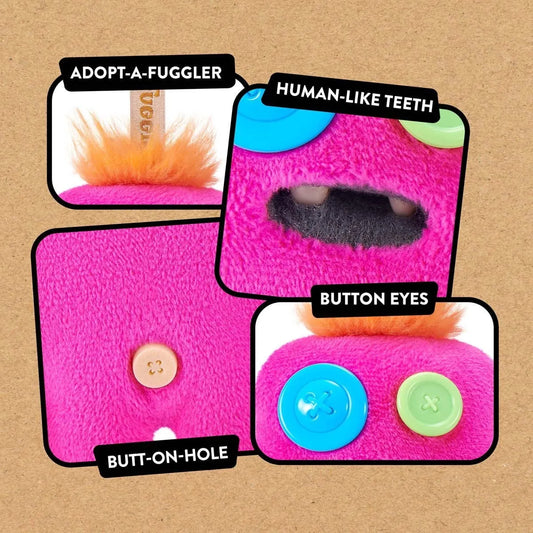Fuggler Baby Pinkles : Corazón con Pelo Azul (Llavero de Peluche)