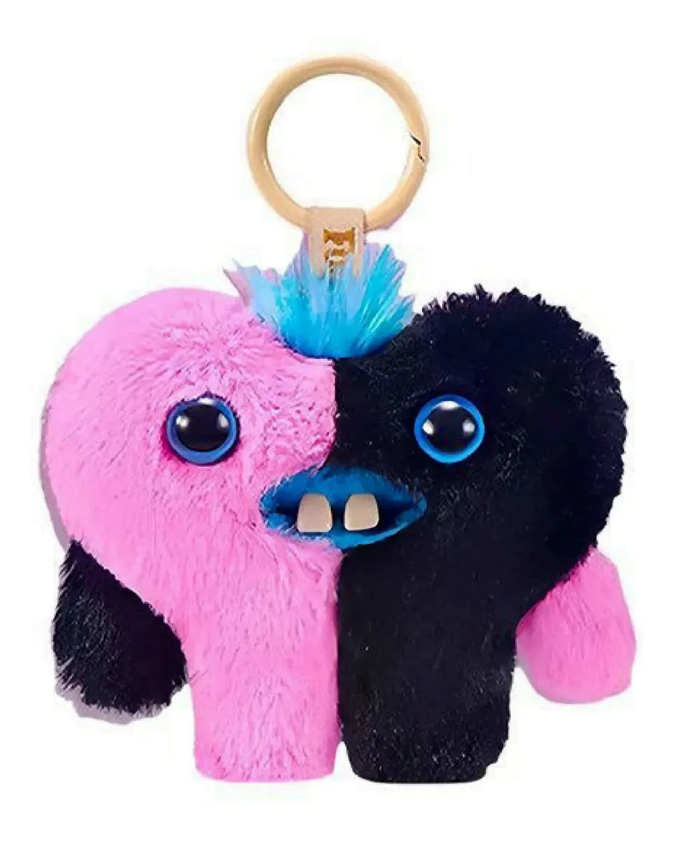 Fuggler Baby Pinkles : Corazón con Pelo Azul (Llavero de Peluche)