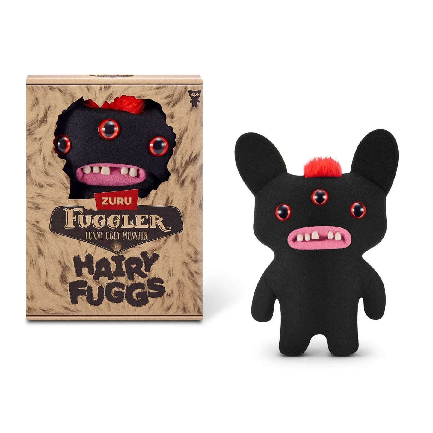 Fuggler Hairy : Negro Moicano Rojo Peludo (Peluche)