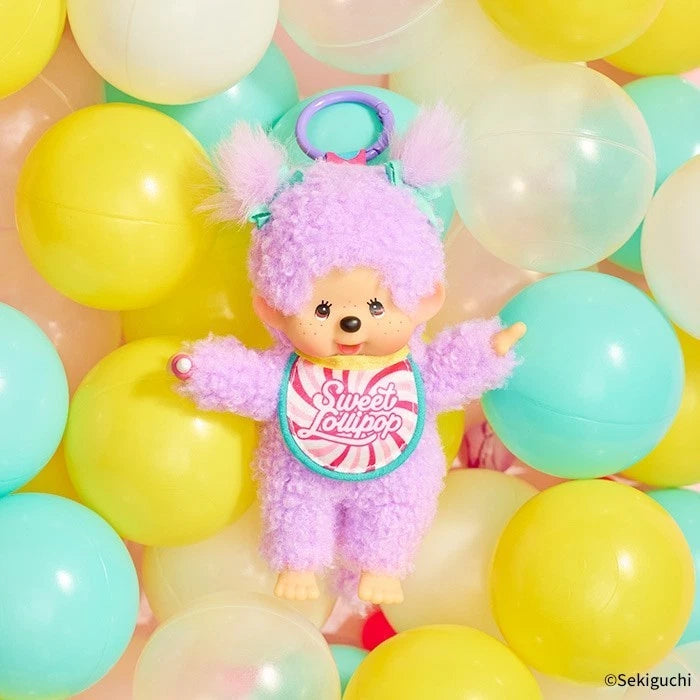 Monchhichi Lollipop : Morado (Llavero de Peluche)