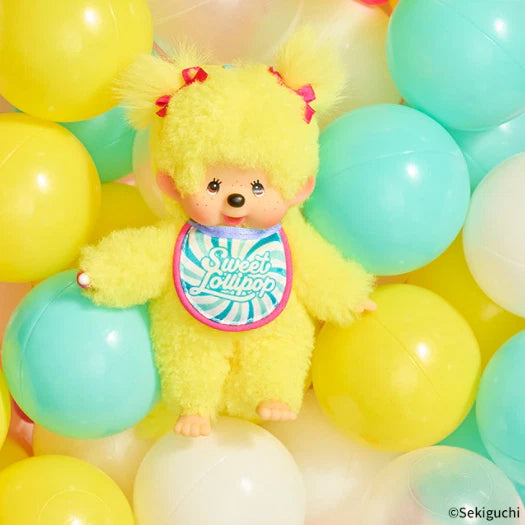 Monchhichi Lollipop : Amarillo (Llavero de Peluche)