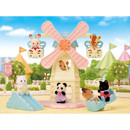 Sylvanian Families : Gato Persa Ryan Molino Viento (Set Completo)