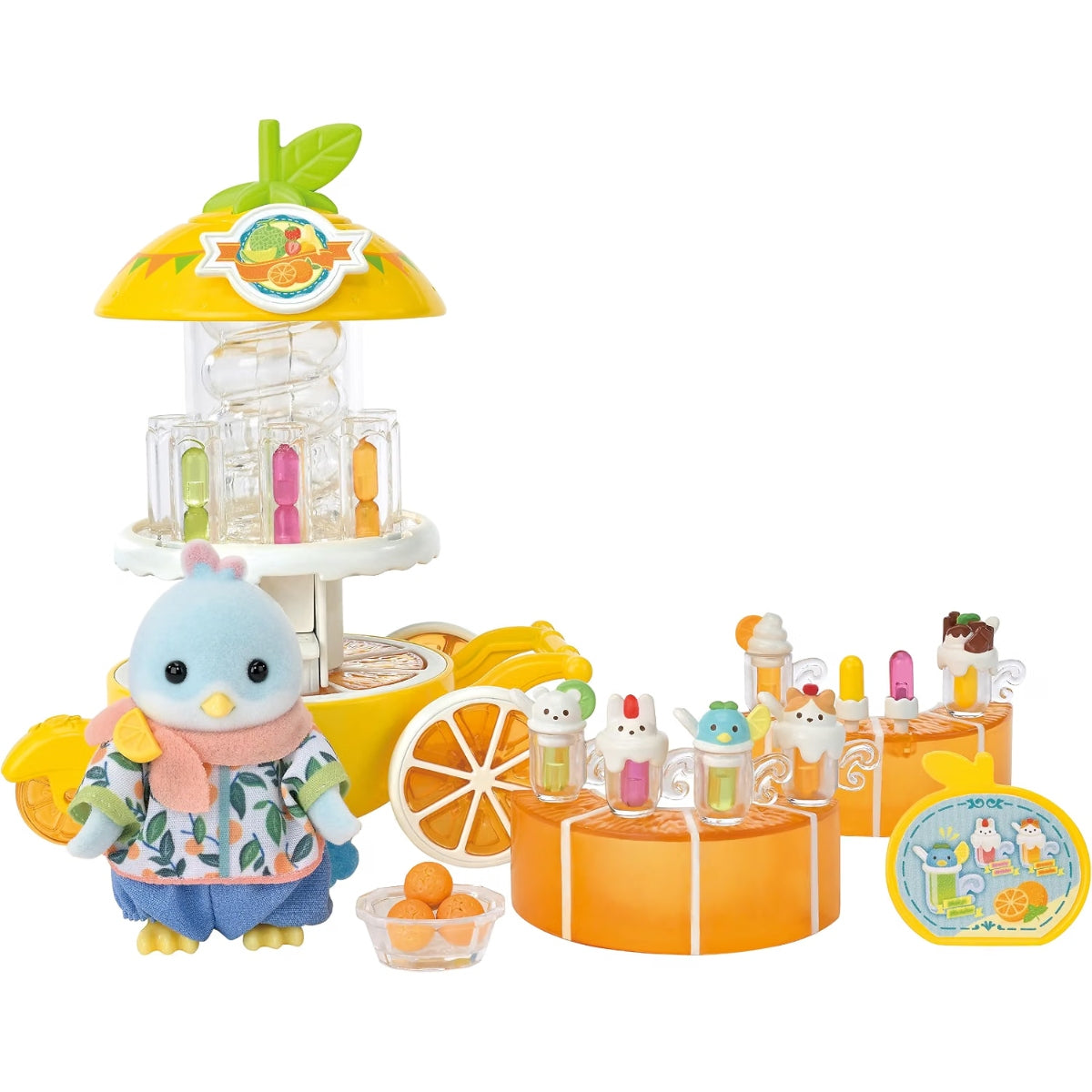 Sylvanian Families : Pájaro Azul Puesto Jugos (Set Completo)
