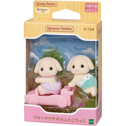 Sylvanian Families Gemelos : Conejo Flora (Set Completo)