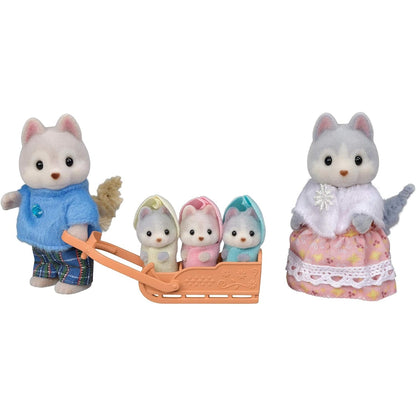 Sylvanian Families Familia : Perro Husky  (Set Completo)