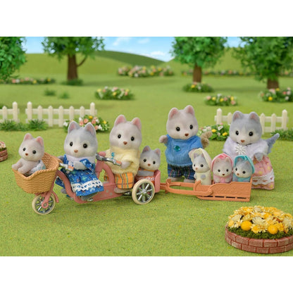 Sylvanian Families Familia : Perro Husky  (Set Completo)